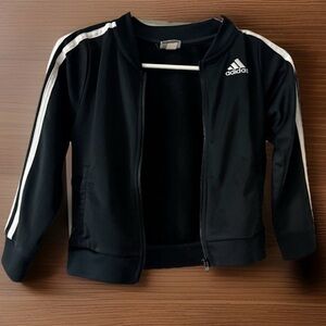 Adidas Black Jacket with White Logo/Stripes